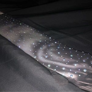 Sheer mesh black gloves